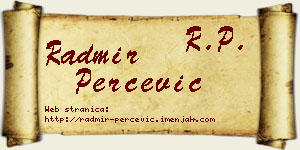 Radmir Perčević vizit kartica